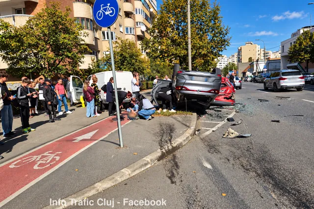 Accident pe Dorobanților, lângă Anghel Saligny