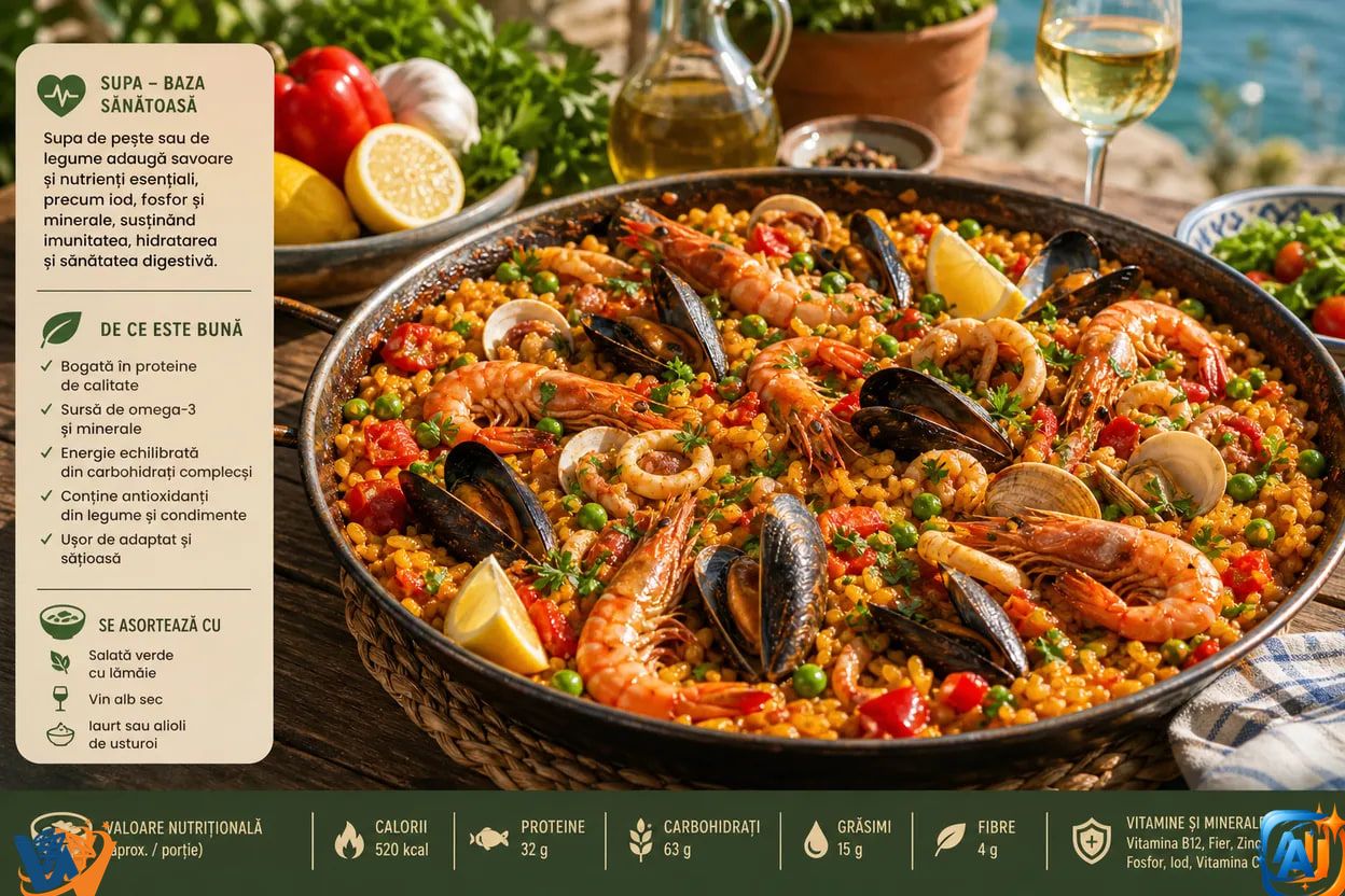 WoW Pulse Gastro: Paella mediteraneană cu fructe de mare