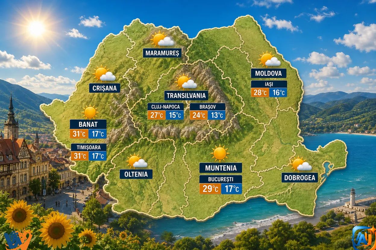 AI Pulse Meteo: Vreme caldă mâine