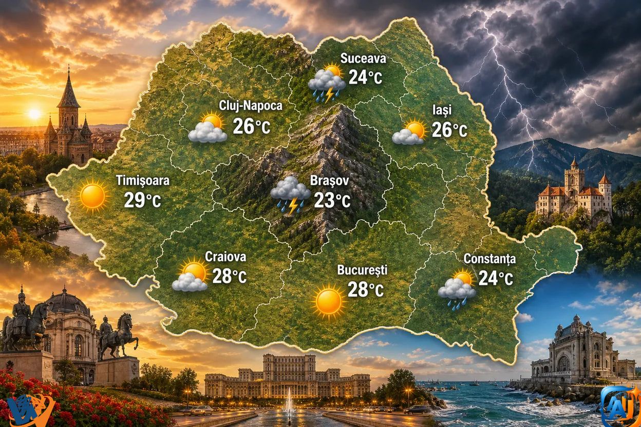 AI Pulse Meteo: Vremea de Joi 18 Iunie 2026 în România