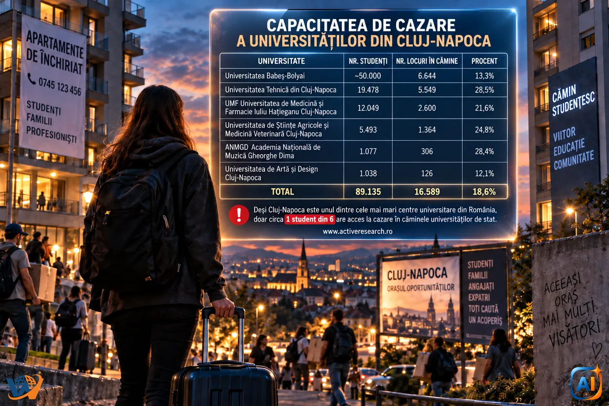Căminele din Cluj acoperă sub 19% dintre studenți
