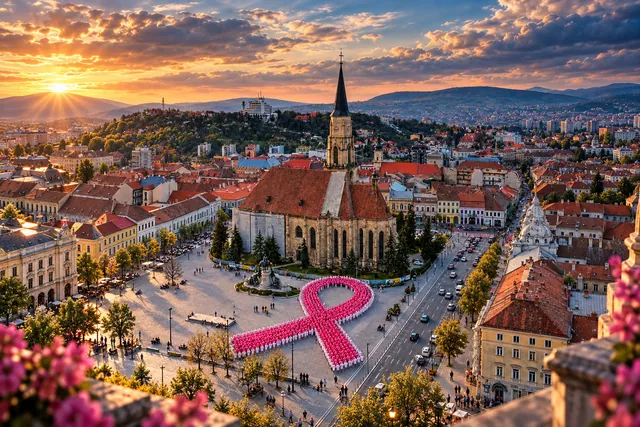 Cluj-Napoca va forma prima panglică umană contra cancerului