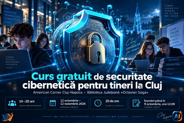 Curs gratuit de securitate cibernetică pentru tineri la Cluj