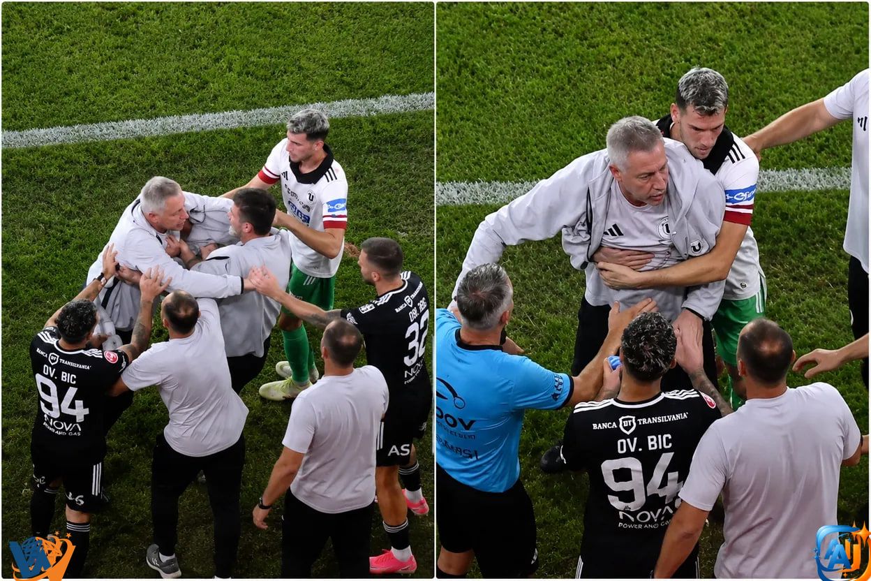 Dinamo a învins U Cluj cu 2-1. Bergodi, eliminat după fluierul final