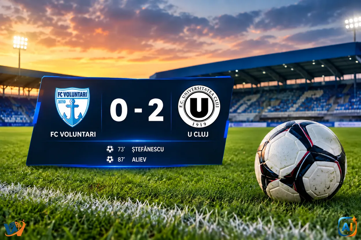 FC Voluntari – U Cluj 0-2. Rezervele lui Bergodi decid meciul