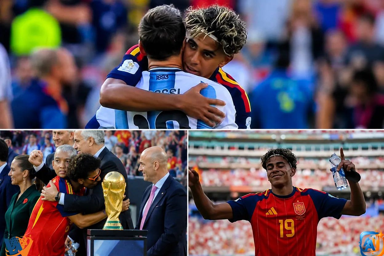 Îmbrățișarea campionilor: respectul dintre Messi și Lamine Yamal