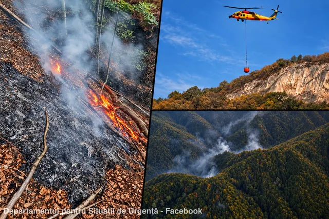 Incendiu în Domogled: peste 120 de pompieri intervin la Băile Herculane
