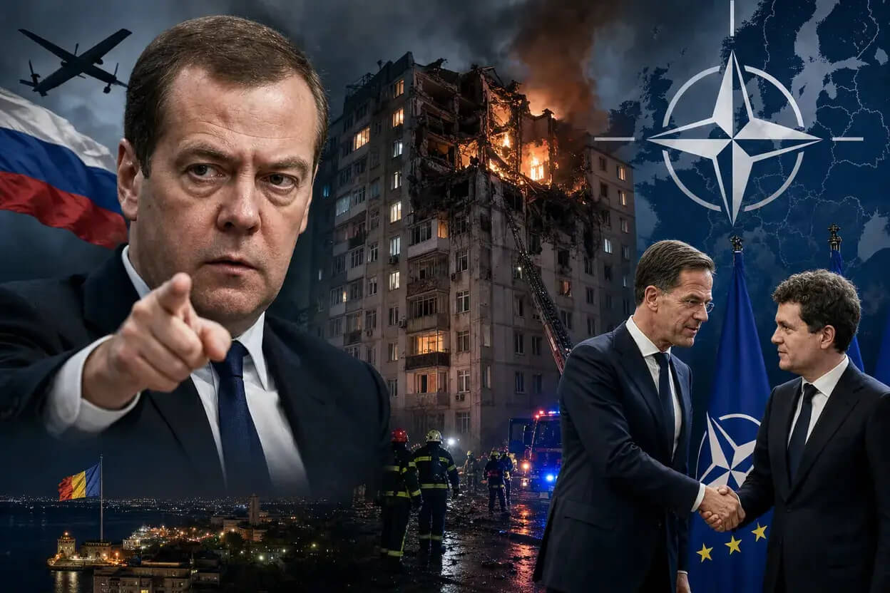 Medvedev amenință România după drona de la Galați