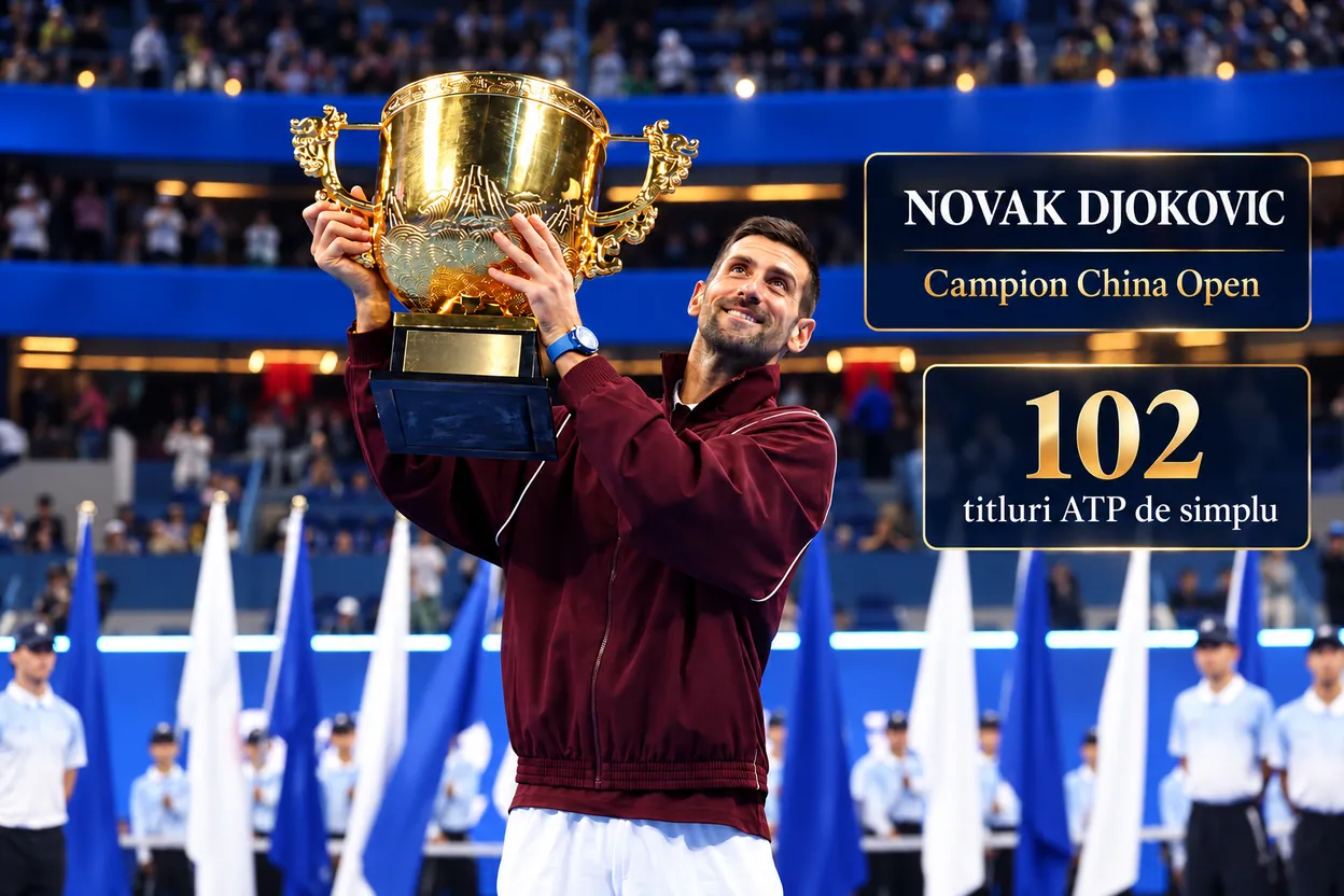 Novak Djokovic câștigă China Open: al 102-lea titlu al carierei