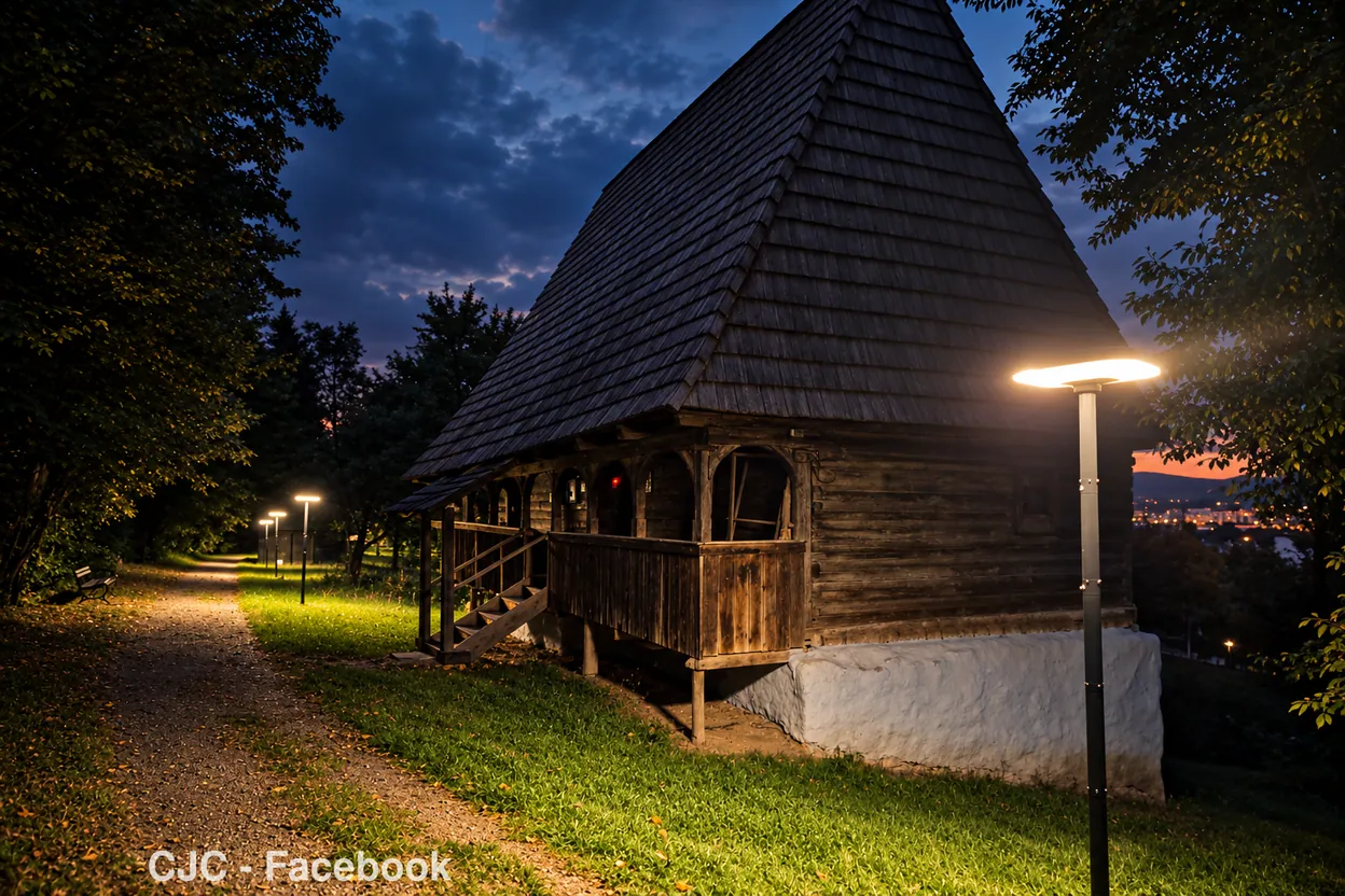 Parc Etnografic „Romulus Vuia”, iluminat cu panouri solare