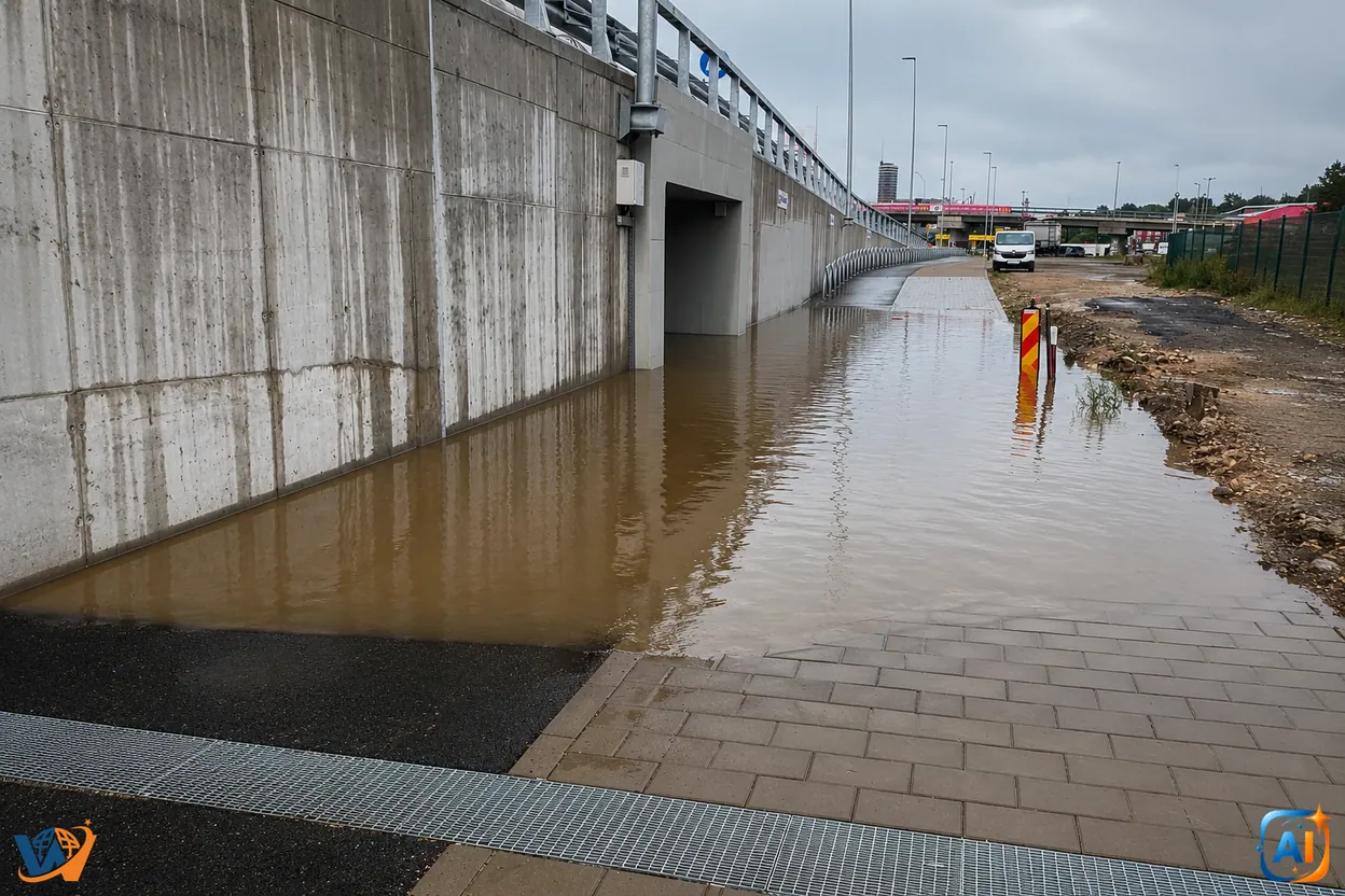 Pasajul de la Metro Florești, inundat după ploaie