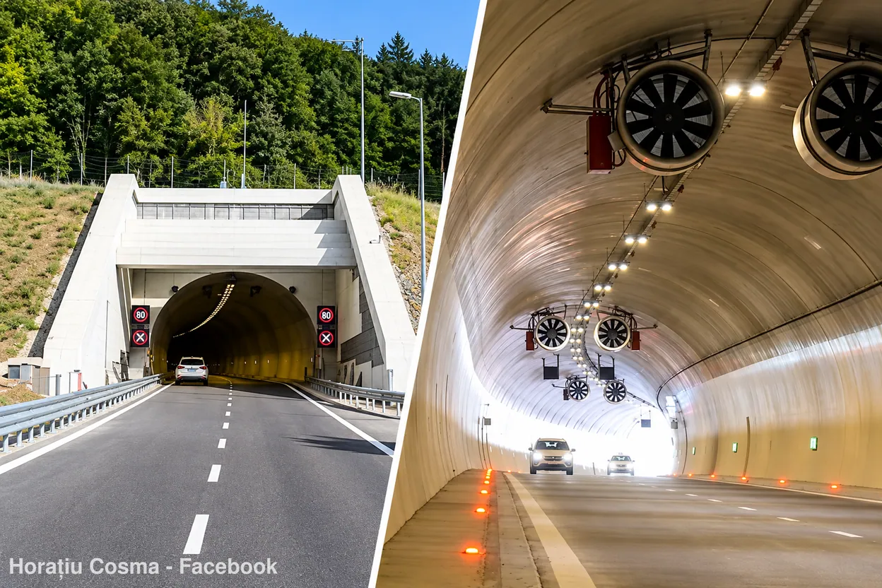 Primul tunel forat de autostradă din România este gata