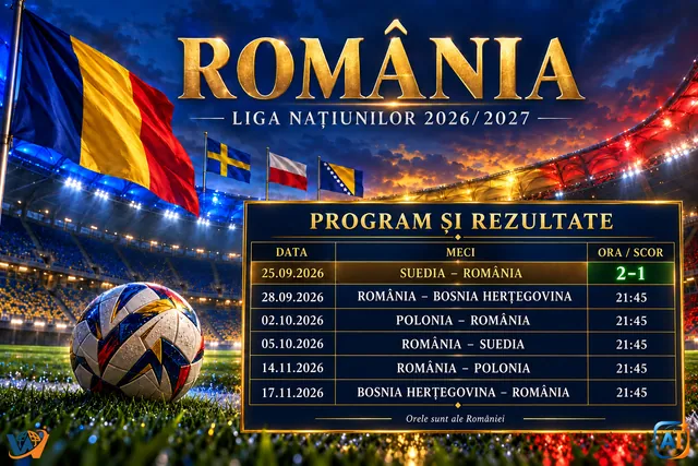 România în Liga Națiunilor 2026/2027: programul meciurilor rămase