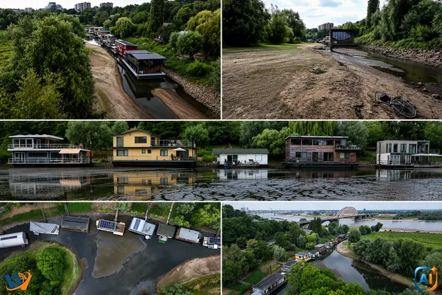 Seceta lovește Olanda: casele plutitoare au rămas pe uscat