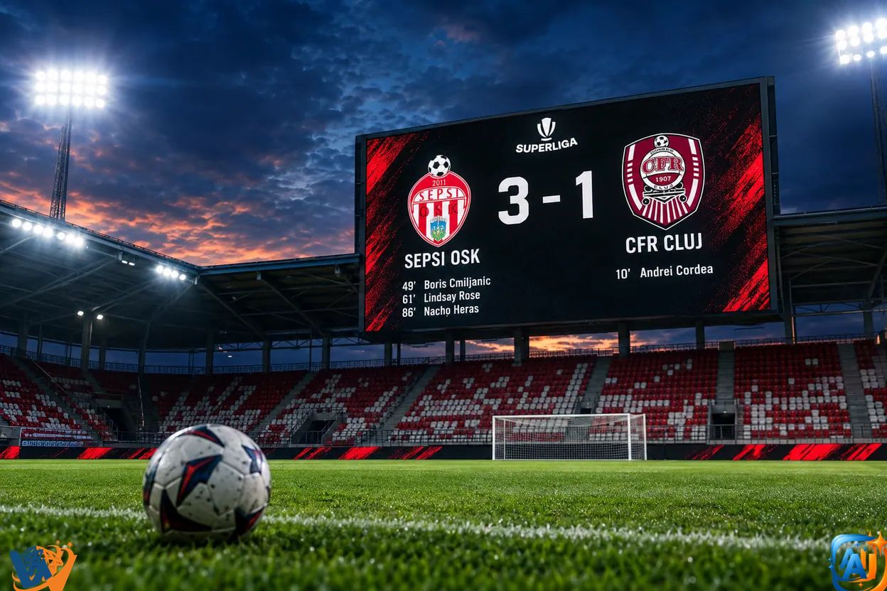 Sepsi – CFR Cluj 3-1. CFR s-a prăbușit după pauză și a ajuns pe locul 11