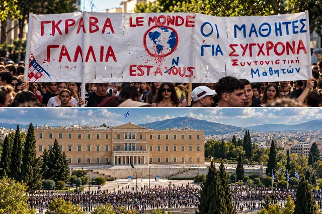 Studenții ies în stradă în Grecia: proteste pentru educație și chirii mai mici