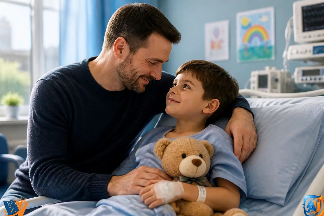 Transplant extrem de rar: un tată își salvează copilul