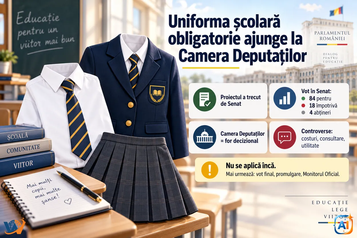 Uniforma școlară obligatorie ajunge la Camera Deputaților
