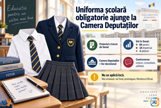 Uniforma școlară obligatorie ajunge la Camera Deputaților